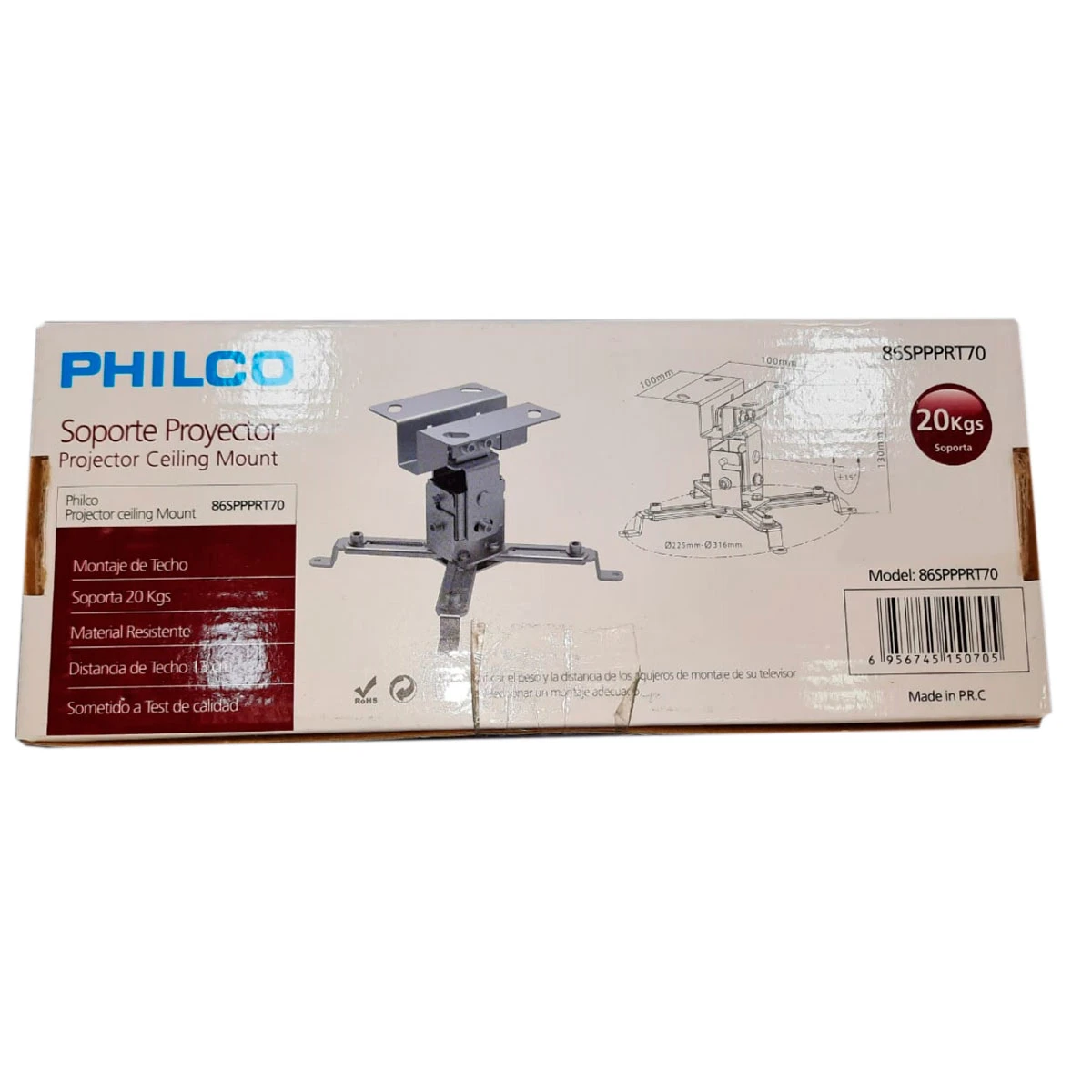 Soporte Proyector Fijo Al Techo Con Inclinacion 10Kg
