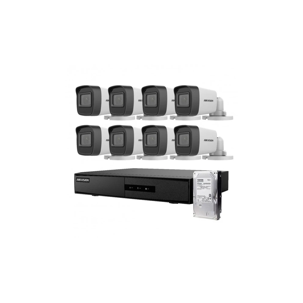 Kit Análogo Hikvision 1080P DVR-M1 8CH 8Bala + 1TB Video*