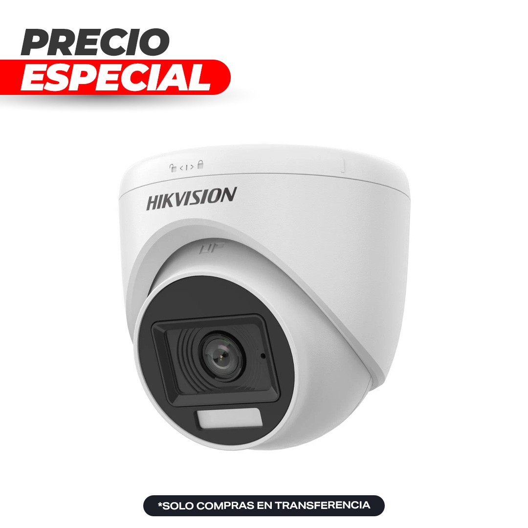 Cámara Domo 2MP 2.8mm IR20 Dual Light DS-2CE76D0T-EXLPF Hikvision