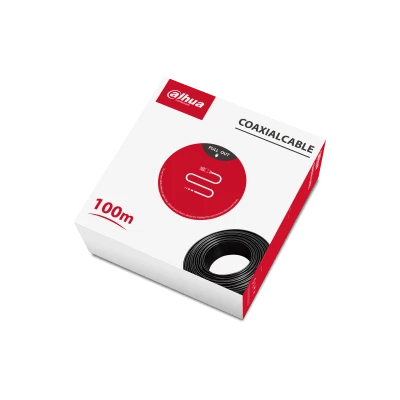 Cable Coaxial Dahua 100m RG59 100% Cobre 20AWG Color Negro Cobertura PVC DH-PFM930-59N-100.