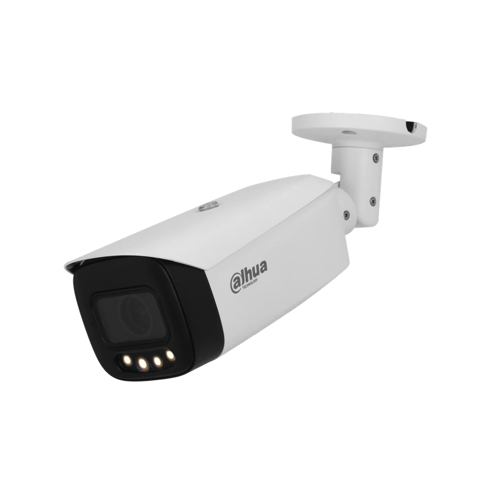 Cámara Dahua IP bullet AI 4MP Full Color 2.7-12mm LED 70m PoE Alarma DH-IPC-HFW5449T1P-ZE-LED-2712.