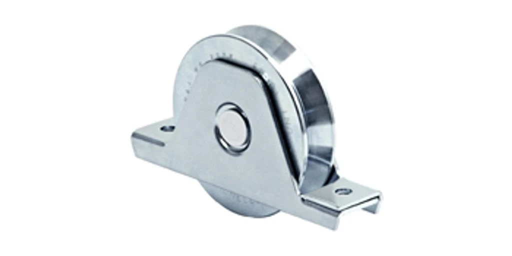 Rueda con soporte interior canal V de 100mm de 1 rodamiento soporta 380 Kg RZ-336V-100-C32