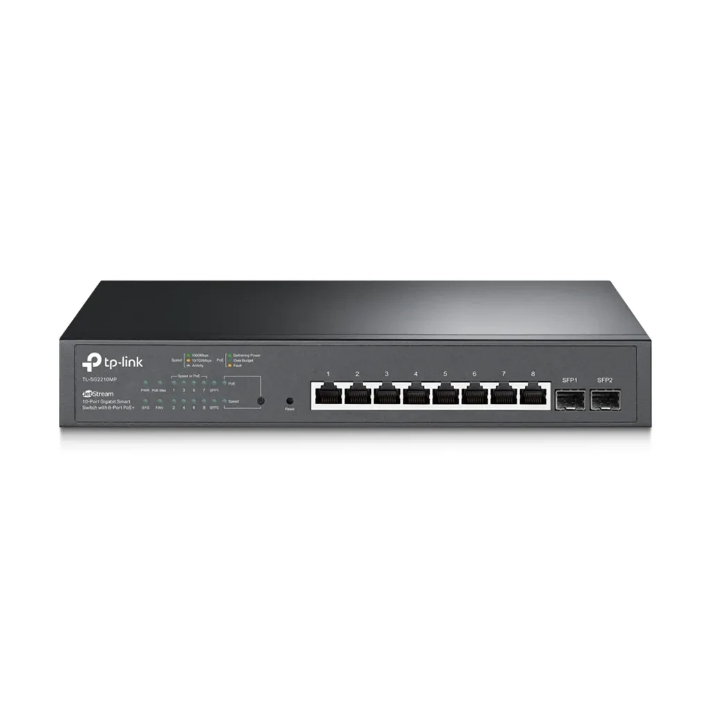 TL-SG2210MP. Switch Poe inteligente Gigabit de 10 puertos JetStream con 8 puertos PoE+