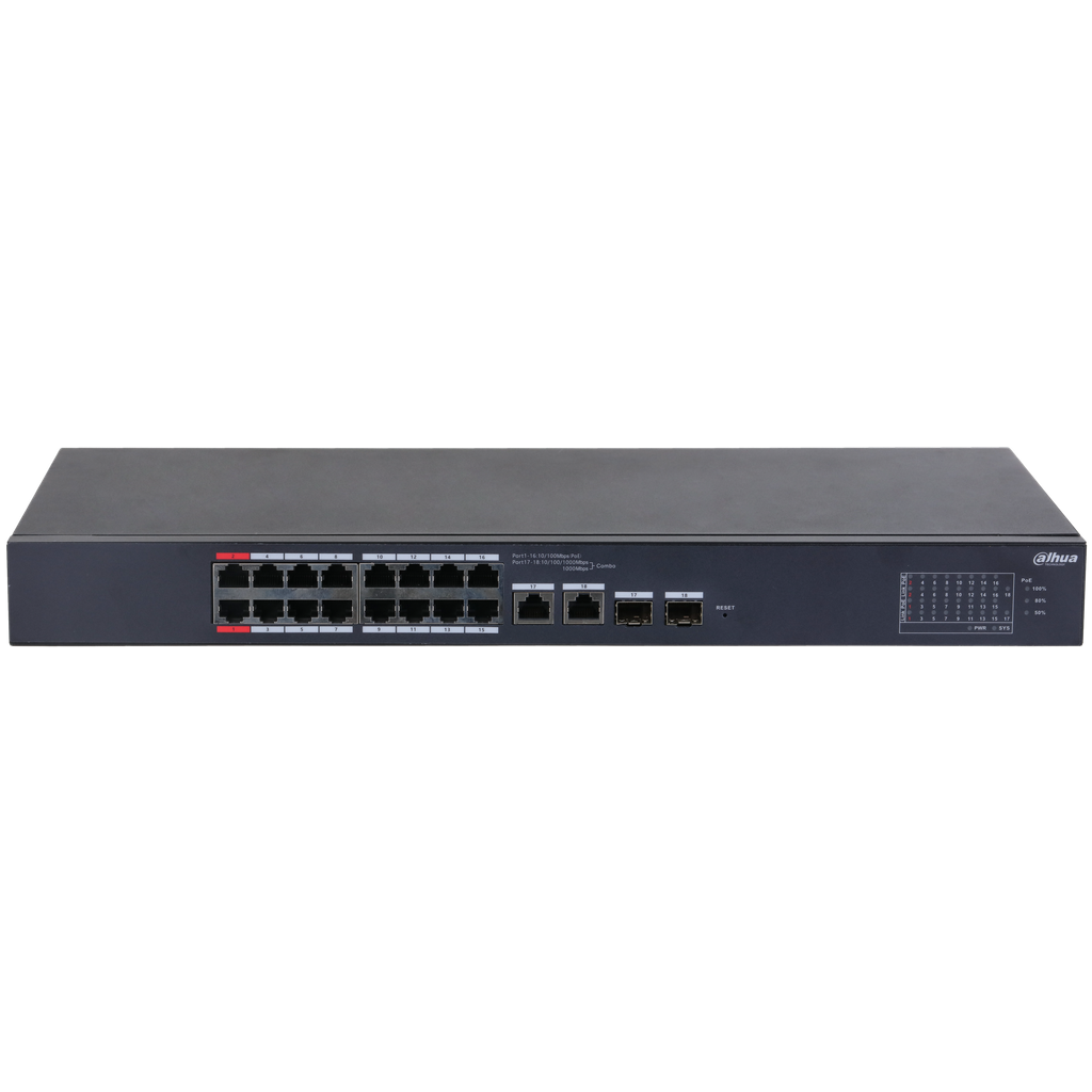 DH-CS4218-16ET-135. SWITCH 16 PUERTOS POE CLOUD DAHUA.