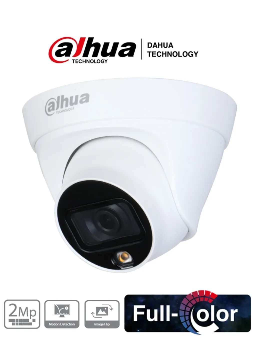 DH-IPC-HDW1239T1P-LED-0280B-S6. Cámara IP Dahua tipo Eyeball 2MP full color lente fijo 2.8mm con protección IP67
